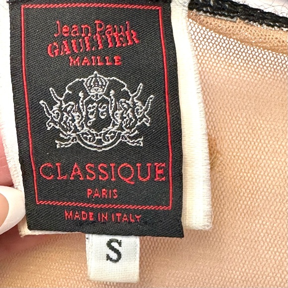 Jean Paul Gaultier Classique Mesh Top S Y2K Sheer Patchwork Italy - Picture 4 of 5